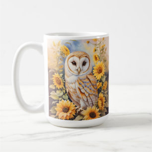 Vackra Barn Uggla och solblommor Kaffemugg