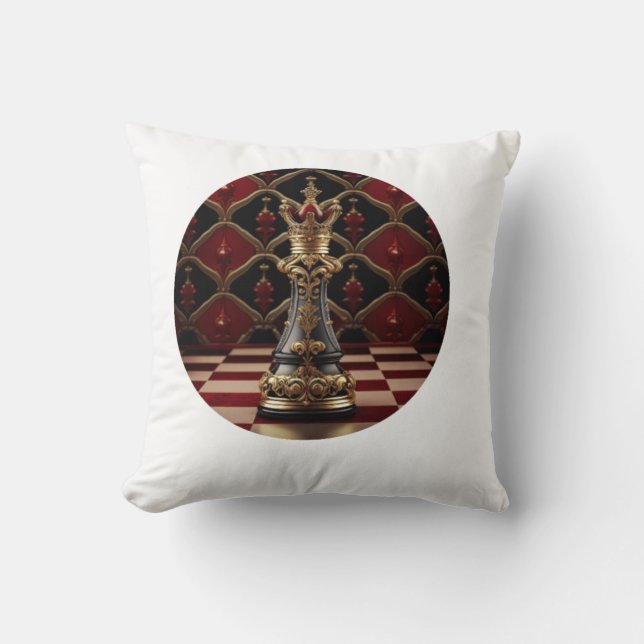 Vackra Baroque Styled Chess Biet - drottningen Kudde (Framsida)