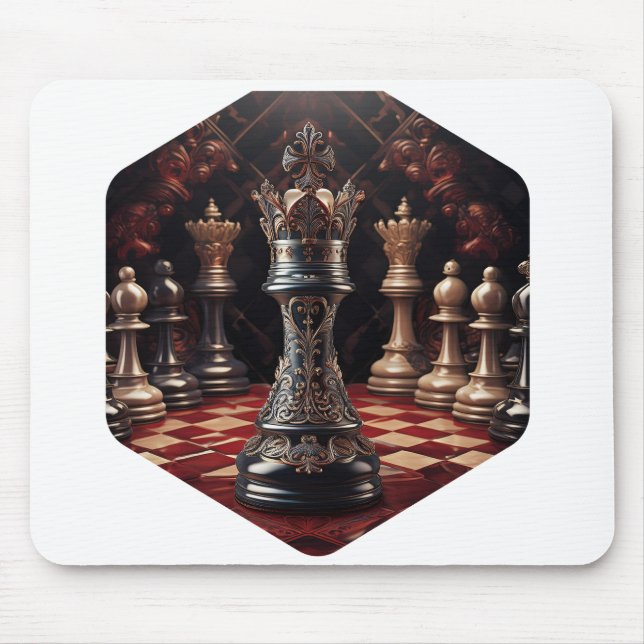 Vackra Baroque Styled Chess Biet - drottningen Musmatta (Framsidan)