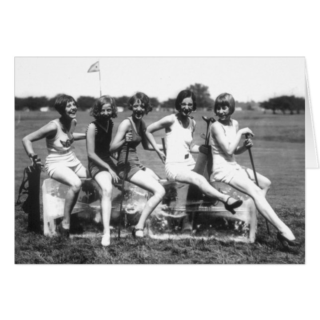 Vackra bathing Beauties på is Hälsningskort (Framsidan Horizontal)