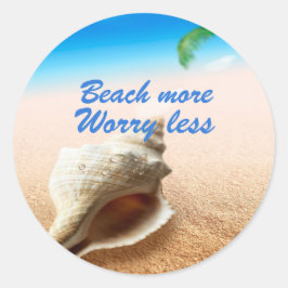 Vackra Beach ännu mer oroande mindre Runt Klistermärke