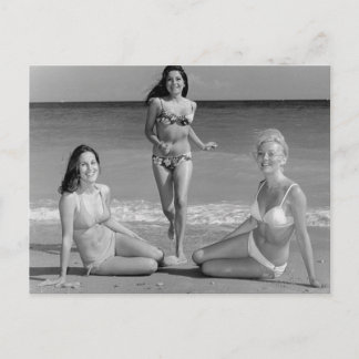 Vackra Beach Bikini, sommartid Girls Vykort
