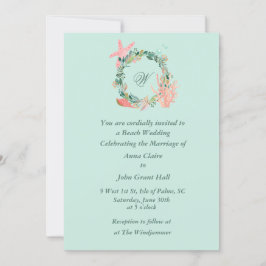 Vackra Beach-bröllopsmeddelanden | Anpassningsbar Inbjudningar