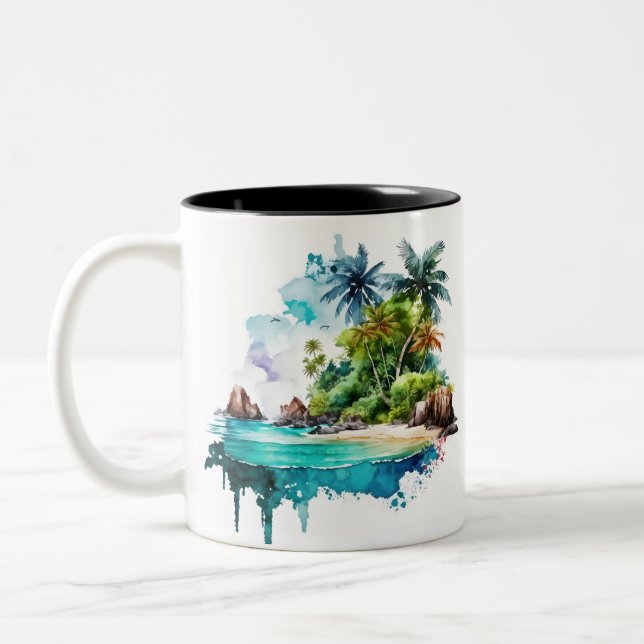 Vackra Beach Vinkara havet-Snäckor Två-Tonad Mugg (Vänster)