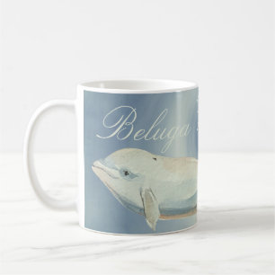 Vackra Beluga Whale, Delphinapterus Leucas Kaffemugg