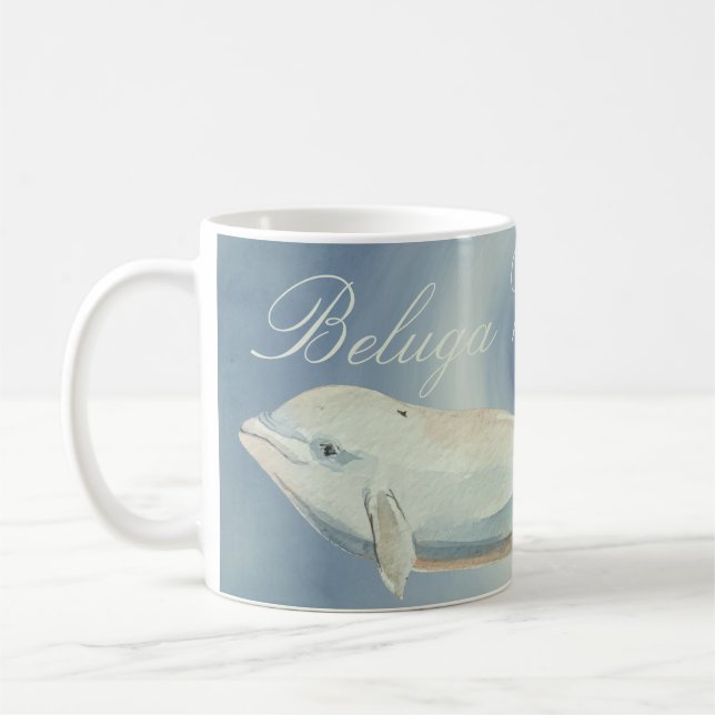 Vackra Beluga Whale, Delphinapterus Leucas Kaffemugg (Vänster)