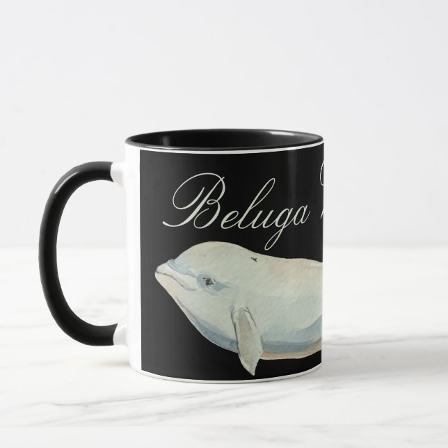 Vackra Beluga Whale, Delphinapterus Leucas Mugg (Vänster)