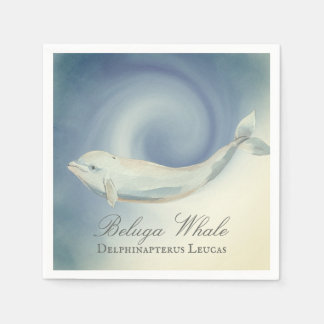 Vackra Beluga Whale, Delphinapterus Leucas Pappersservett
