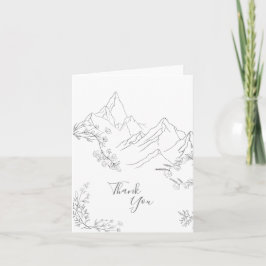 Vackra berg, blommor och grenar tack kort