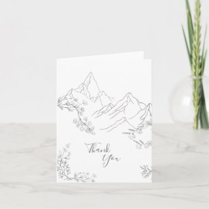 Vackra berg, blommor och grenar tack kort
