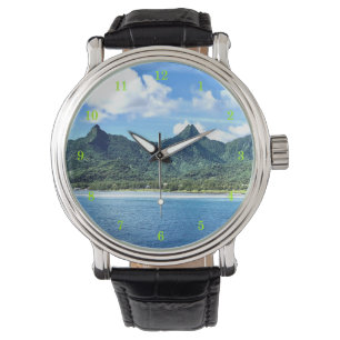 Vackra berget över Vatten Wrist Watch Armbandsur