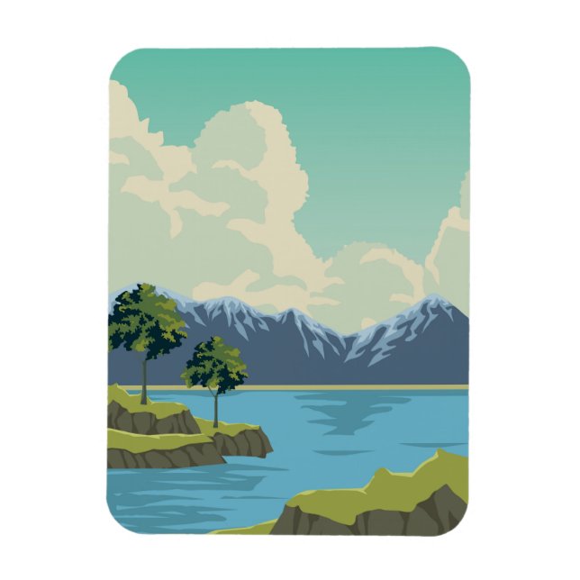 Vackra bergslandskap magnet (Vertikal)