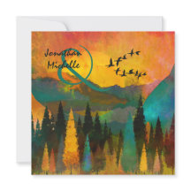 Vackra bergssolnedgången, Träd och fåglar Bröllop