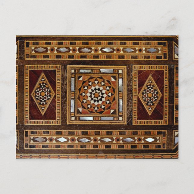 Vackra Berömden mor of pearl inlay work, Damas Vykort (Framsida)