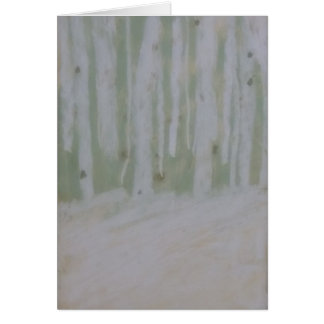 Vackra Birches på Snö-mjukas Forest Golv Hälsningskort