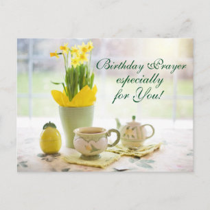Vackra Birthday Prayer Tea och Daffodils Vykort