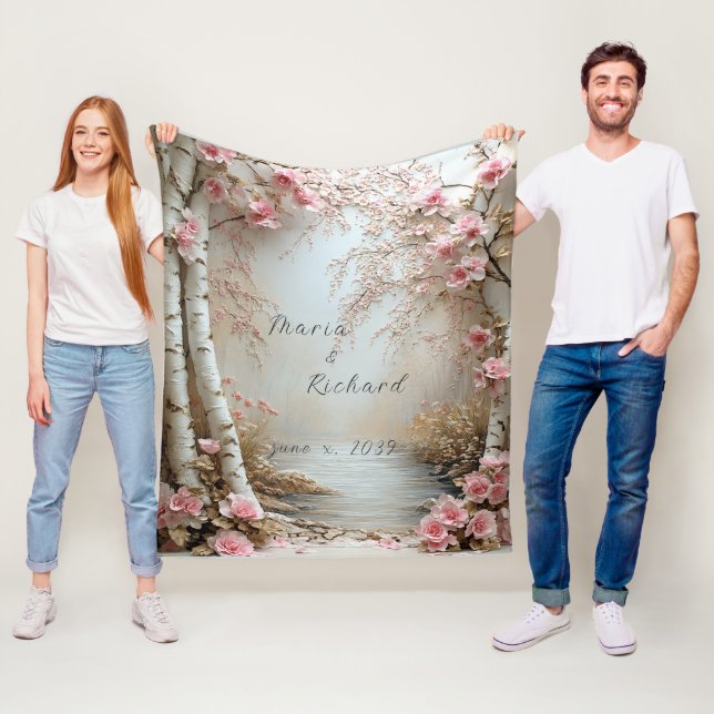 Vackra björkar landsflod fleecefilt (På plats)