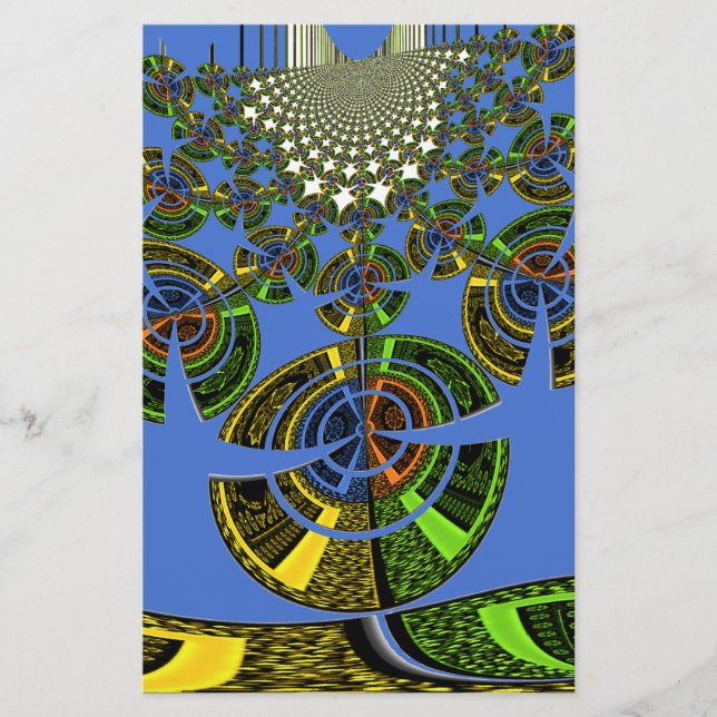 Vackra blå Afrikas traditionella etniska vektor Brevpapper (Framsida)