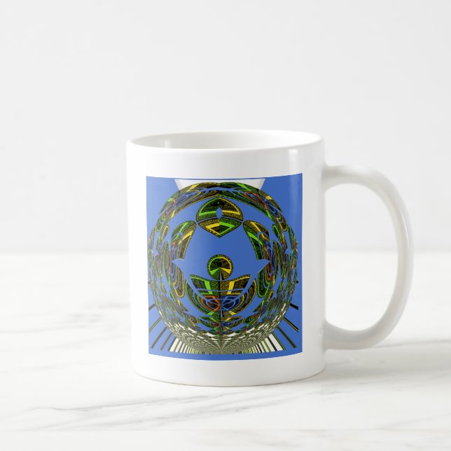 Vackra blå Afrikas traditionella etniska vektor Kaffemugg (Höger)