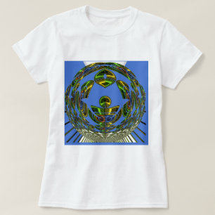 Vackra blå Afrikas traditionella etniska vektor Tee Shirt