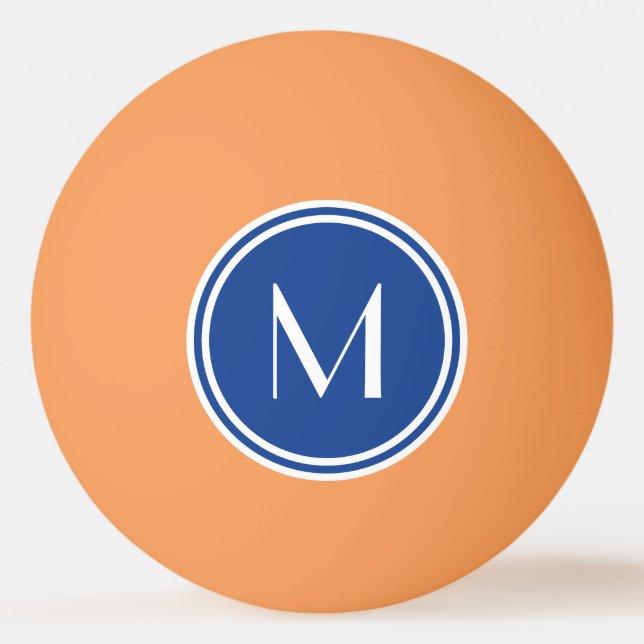 Vackra blå Anpassningsbar Monogram Ping Pong Boll (Framsidan)