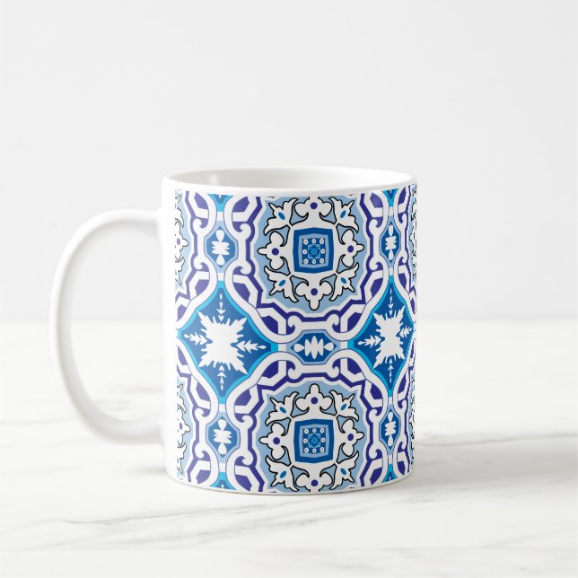 💙 Vackra blå Azulejos, IV,  Kaffemugg (Vänster)