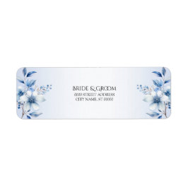 Vackra Blå Blommor Returadressetikett Returadress Etikett