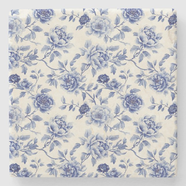 Vackra Blå Blommor Stenunderlägg (Framsidan)