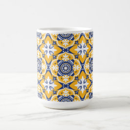 💙🤍💛 Vackra blå och gula Azulejos Kaffemugg