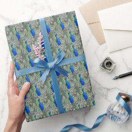 Vackra blå peacock Feathers Presentpapper