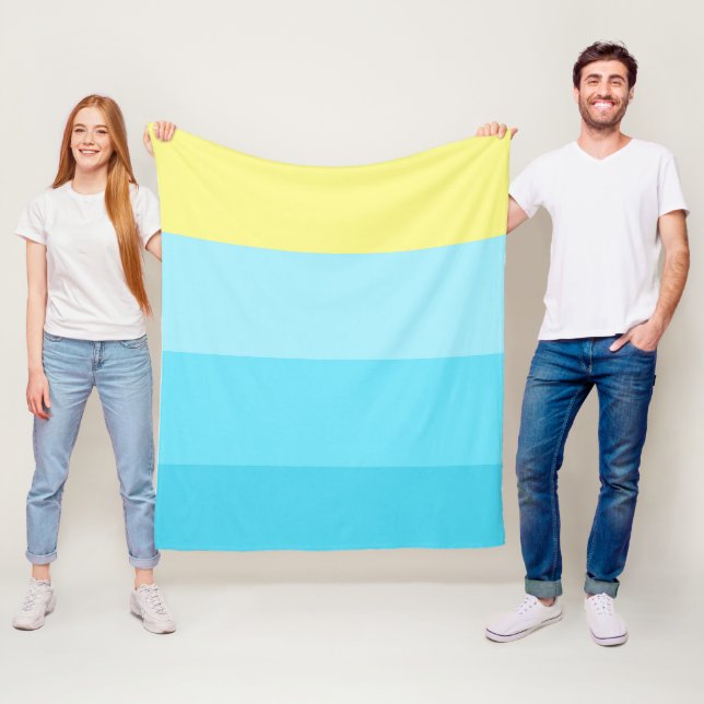 Vackra blå Rand Ull - 3 storlekar tillgängliga Fleecefilt (På plats)