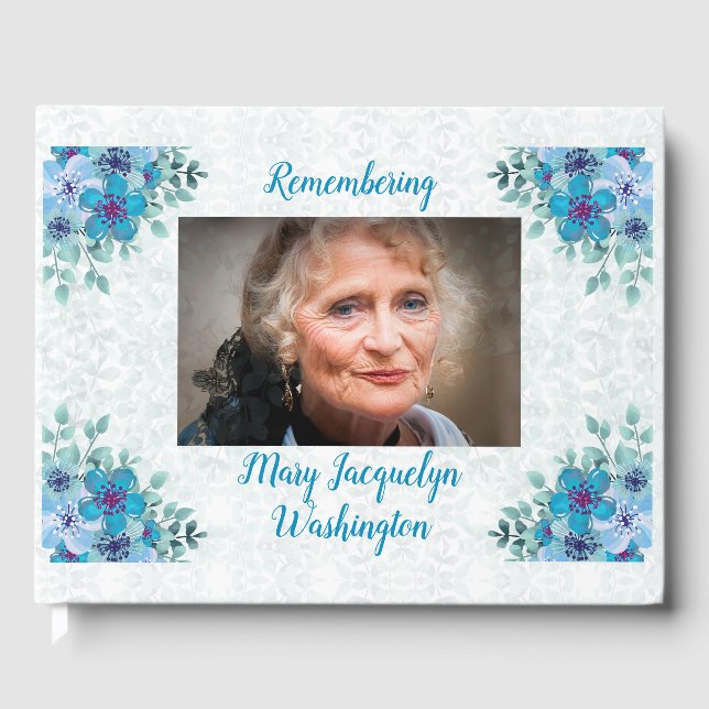 Vackra blå violiner "Stå inte"-minnesmärke Gästböcker (Framsida)