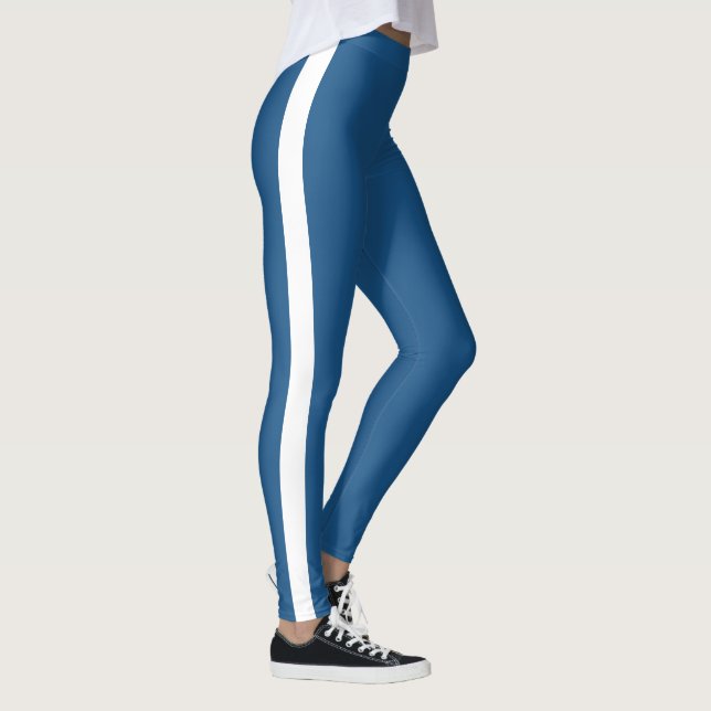Vackra Blå vita Rand Leggings (Höger)