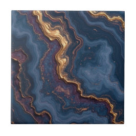 Vackra blåa guld-plattor kakelplatta