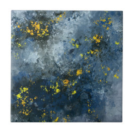 Vackra blåa guld-plattor kakelplatta