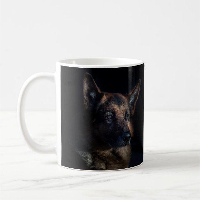 Vackra Black och Tan German Shepherd Kaffemugg (Vänster)