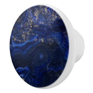 Vackra blåvitor lazuli geode inspirerad knopp