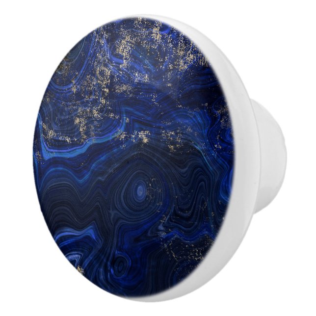 Vackra blåvitor lazuli geode inspirerad knopp (Höger)