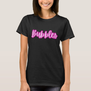 Vackra bleka rosa textbubblor för kvinnor t shirt