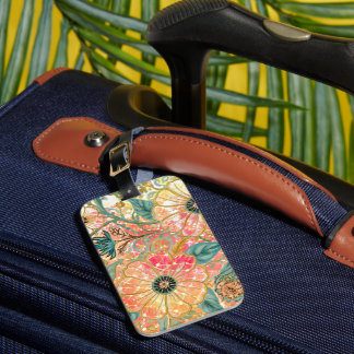 Vackra blommande blommor med färgrik design bagagebricka
