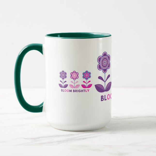 Vackra blommande designmuggar mugg (Vänster)