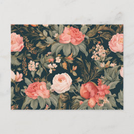 Vackra blommande rosblommor vykort