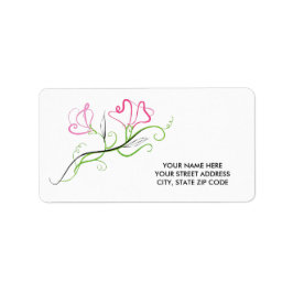 Vackra Blommiga Adressetiketter