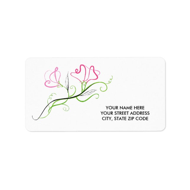 Vackra Blommiga Adressetiketter (Framsidan)