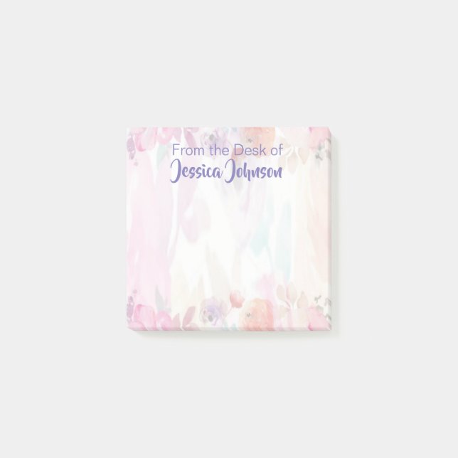 Vackra blommiga linjerade post-it block (Framsida)