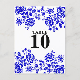 Vackra Blommigtar Royal Blue Bord Seating Vykort