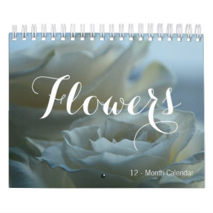 Vackra blommor 12 månaders liten kalender