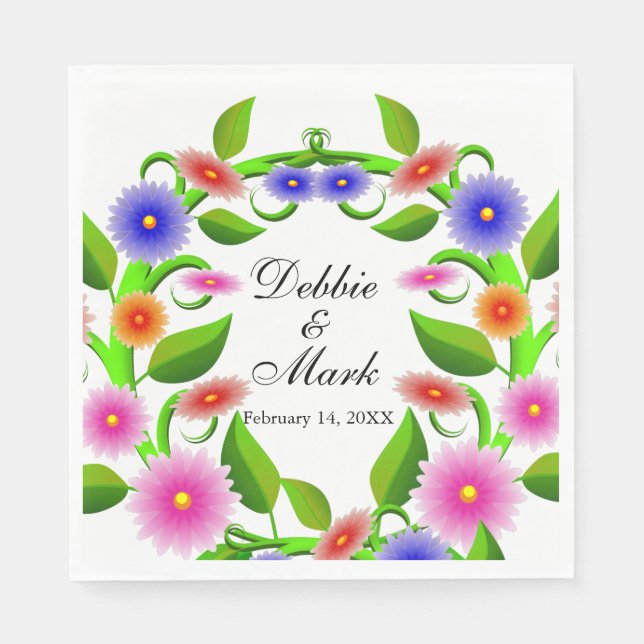 Vackra blommor 2 Wedding_GC - Pappersservetter (Framsidan)