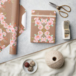 Vackra blommor Arrangemanga i Brown Presentpapper