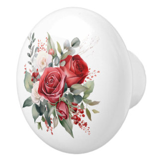 Vackra blommor av Röda och vita Ro Knopp
